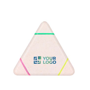 Evidenziatore personalizzabile in fibra di grano con 3 colori diversi