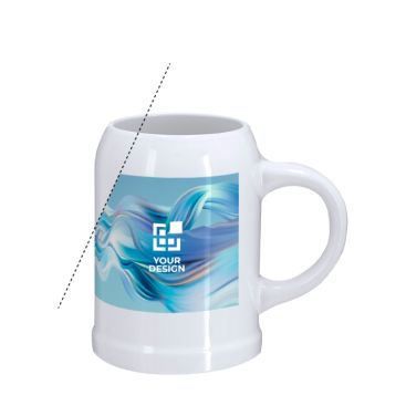Boccale per birra in ceramica bianca per sublimazione da 500 ml