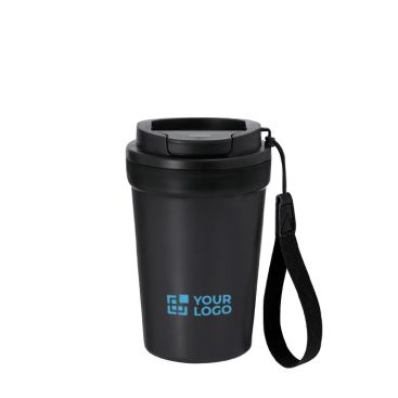 Bicchiere da asporto finitura frosted con tappo ermetico 360ml
