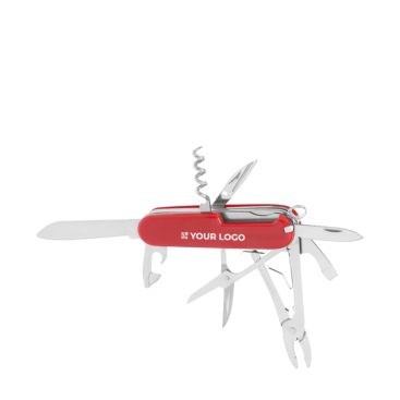 Coltellino rosso multiuso in acciaio inox con 10 funzioni