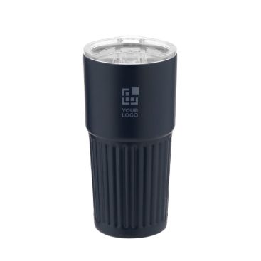 Bicchiere da asporto in acciaio inox riciclato design in rilievo 500ml