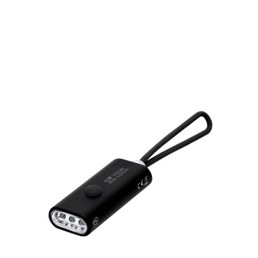 Torcia in alluminio riciclato con 3 LED e manico in silicone