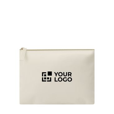 Beauty case in pelle sintetica con scomparto con chiusura a zip