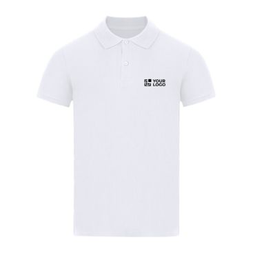 Polo bianca da adulti a manica corta in cotone piqué 180 g/m²