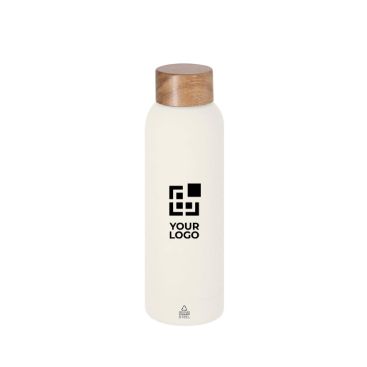 Bottiglia in acciaio inox con finitura gommata e tappo in bambù 700 ml