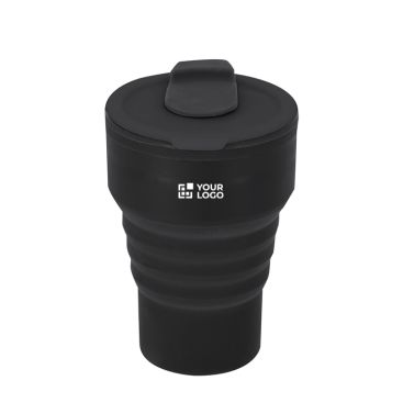 Bicchiere pieghevole in silicone con coperchio e beccuccio scorrevole 350 ml