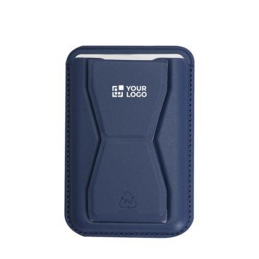 Portacarte supporto in pelle sintetica con fissaggio magnetico per smartphone