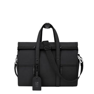 Borsa da viaggio roll-top in pelle sintetica con fascia per trolley e tracolla