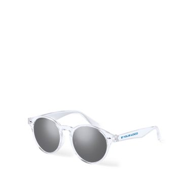 Occhiali da sole con lenti nere e forma circolare UV400