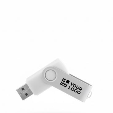 Memoria USB con corpo soft-touch e clip metallica rotante brillante
