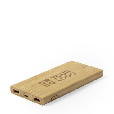 Batteria esterna ausiliaria in bambù con ricarica wireless 6.000mAh