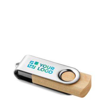 USB veloce in legno chiaro o scuro con clip girevole Woodmate 3.0 