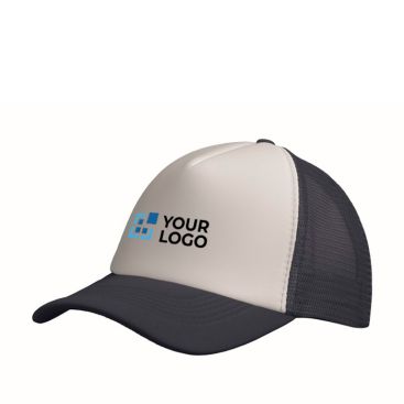 Cappellino trucker in poliestere 140-150g/m² con parte frontale bianca