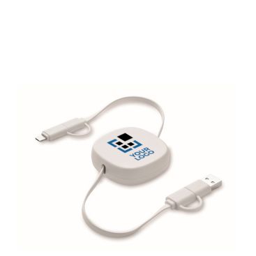 Cavetto di ricarica retrattile 80cm con 4 connettori in ABS riciclato