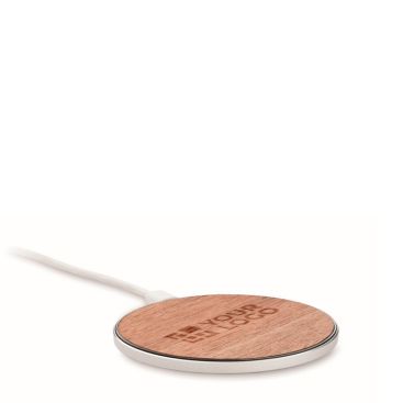 Caricatore wireless con dettaglio superiore in legno di noce 15W