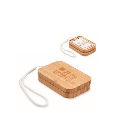 Caricatore wireless 15W in scatola di bambù con cavetto e 5 connettori