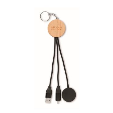 Portachiavi con 3 cavetti di ricarica per cellulare e smartwatch