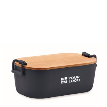 Lunch box con coperchio in bambù e chiusura laterale a clip 700ml