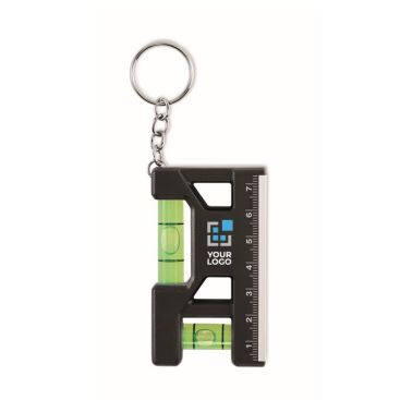 Portachiavi con livella a bolla doppia magnetica con righello da 7 cm