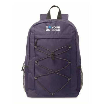 Zaino in poliestere 600D rPET con tasche a rete su entrambi i lati