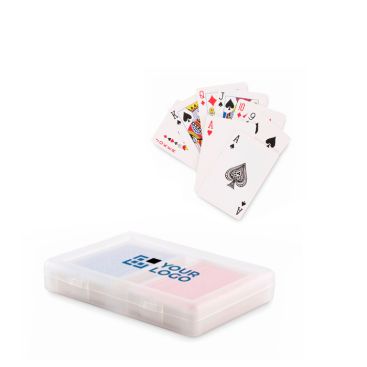 Set di 2 mazzi di 54 carte da poker ciascuno in custodia trasparente Set di 2 mazzi di 54 carte da poker ciascuno in custodia trasparente