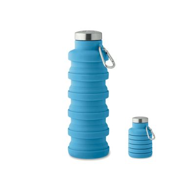 Borraccia pieghevole in silicone con moschettone 500 ml