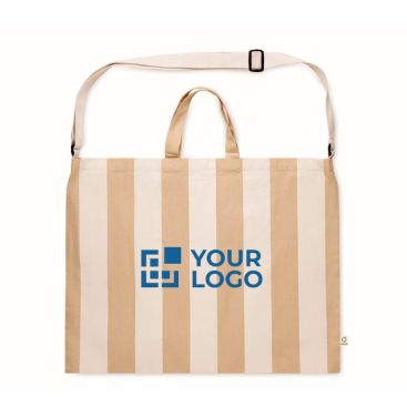 Borsa mare a righe verticali con manici e tracolla regolabile 280 g/m²