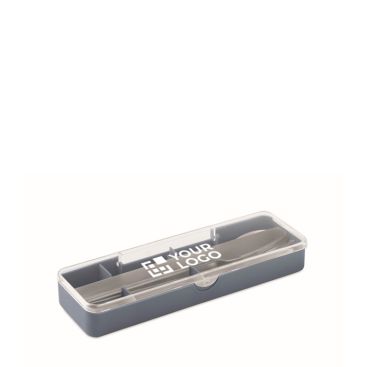 Set di posate in acciaio inox con custodia in plastica