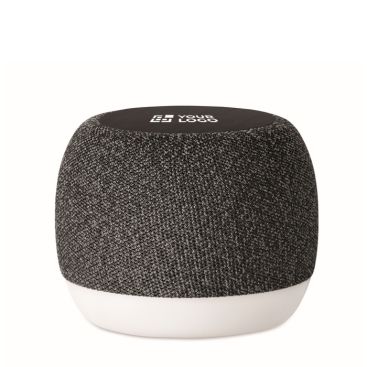 Piccolo altoparlante wireless in RPET con dettaglio in bambù nero