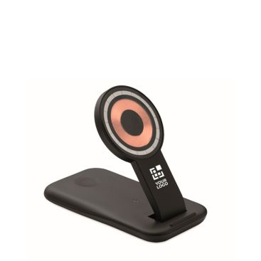 Base di ricarica 3 in 1 con supporto per cellulare compatibile Apple®
