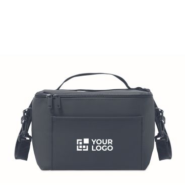 Borsa frigo in PU con poliestere riciclato con tasca e tracolla 5,5 L