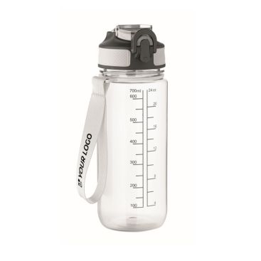 Borraccia in RPET antigoccia con cannuccia e tappo ribaltabile 700 ml