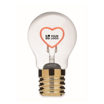 Lampadina LED decorativa con filamento a forma di cuore e batterie