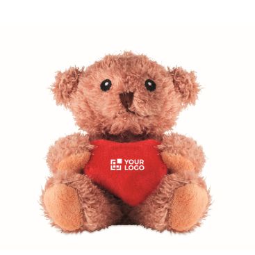 Peluche orsetto in poliestere con cuore rosso personalizzabile