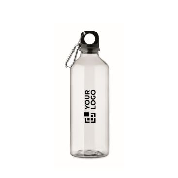 Borraccia traslucida in RPET con tappo e moschettone 500 ml