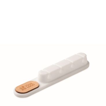 Organizzatore per cavi in silicone con dettaglio in bambù