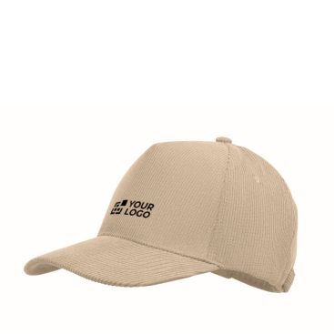 Cappellino in velluto a coste 5 pannelli con chiusura regolabile 220 g/m²