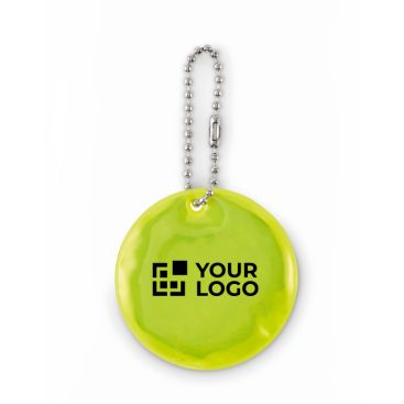 Portachiavi rotondo in PVC riflettente personalizzabile