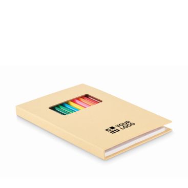 Set da disegno per bambini con carta kraft e 12 matite colorate