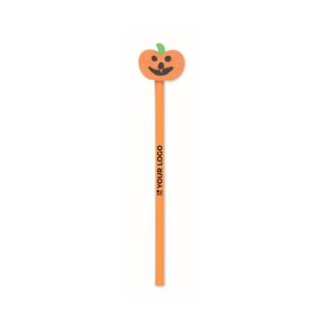Matita in legno di pioppo con gomma a forma di zucca