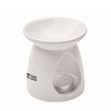 Set per bruciatore di aromi in ceramica con tealight e olio alla vaniglia