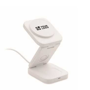 Stazione di ricarica wireless pieghevole 3 in 1 con ingresso USB-C 15W