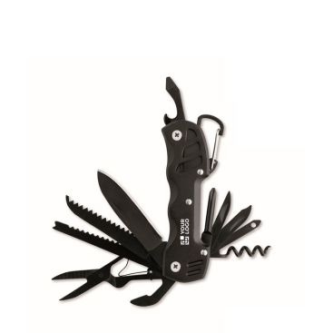 Coltello multiuso in alluminio e acciaio inox. 13 in 1 con custodia