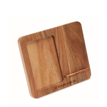 Caricatore wireless in legno con supporto per cellulare e cornice portafoto