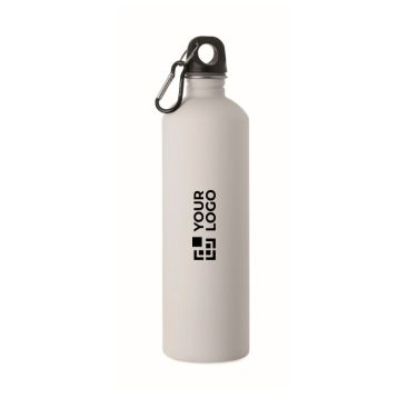 Borraccia in acciaio inox riciclato con finitura gommata e moschettone 750 ml