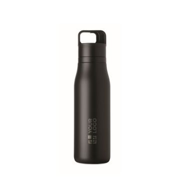 Bottiglia termica in acciaio inox riciclato con manico e tappo facile 500 ml