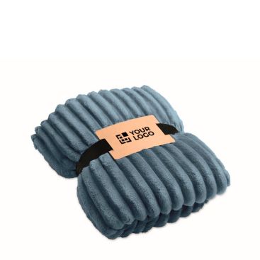 Coperta in pile a righe con nastro e cartoncino kraft 450 g/m²