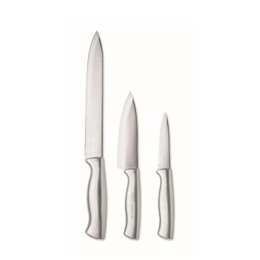 Set di 3 coltelli da cucina in acciaio inox per l’uso quotidiano