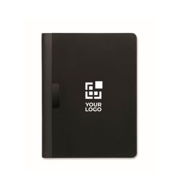 Portadocumenti in pelle sintetica con tasche e blocco note A4 a righe