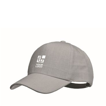 Cappelli baseball personalizzati in canapa vista area di stampa